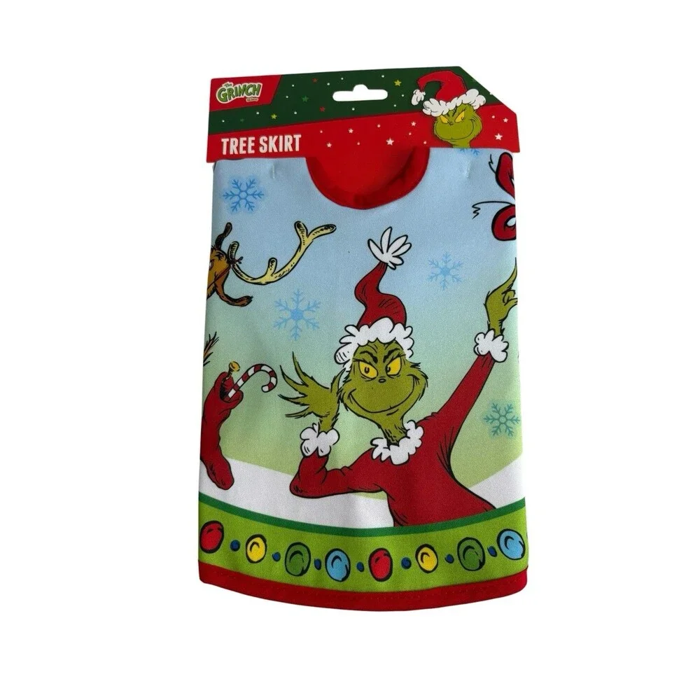 The Grinch Mini Christmas Tree Skirt Dr Seuss Whoville Whimsical Grinchmas NEW